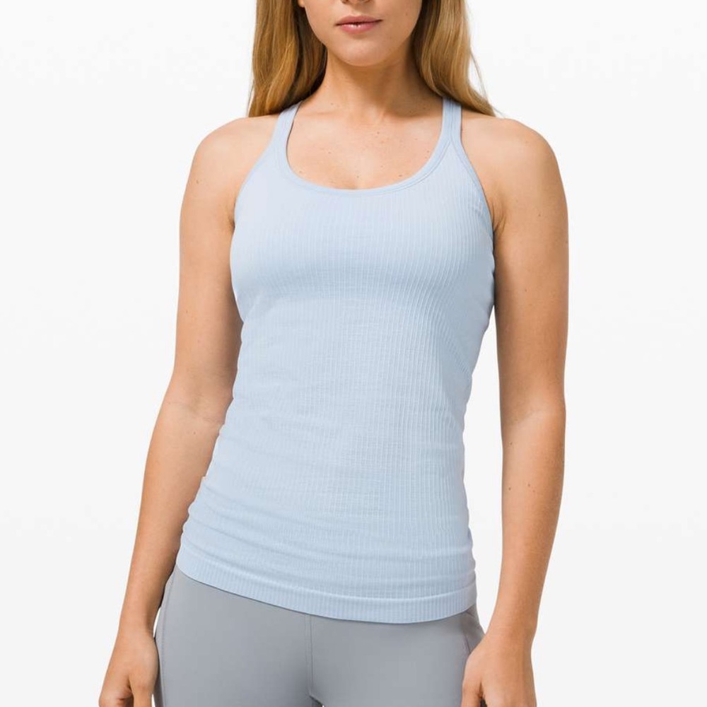 Lululemon light blue ebb to street tank size 2